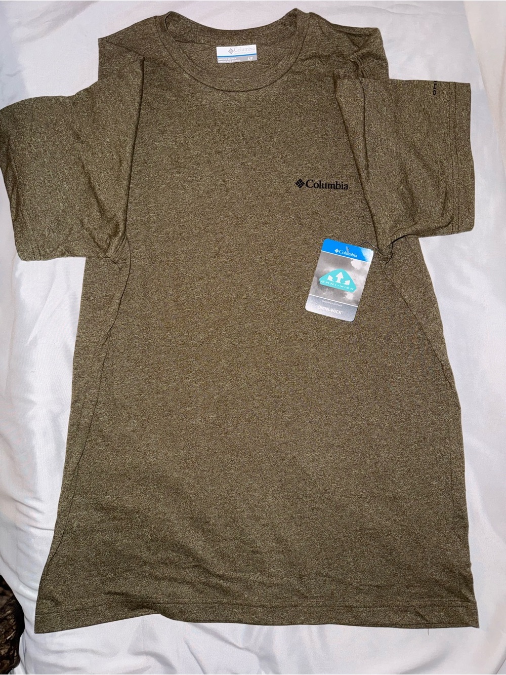 Columbia Mens S Short Sleeve Omni-Wick T-Shirt Olive Green Active NWT